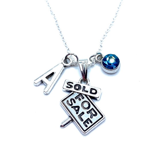 Real Estate Agent Necklace Realtor For Sale Sign May Be Personalized - Picture 6 of 7